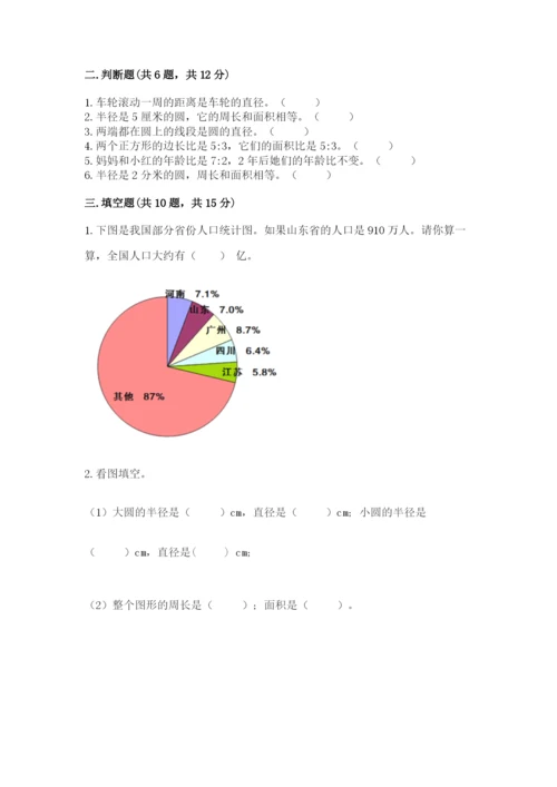 人教版六年级上册数学期末测试卷及答案1套.docx