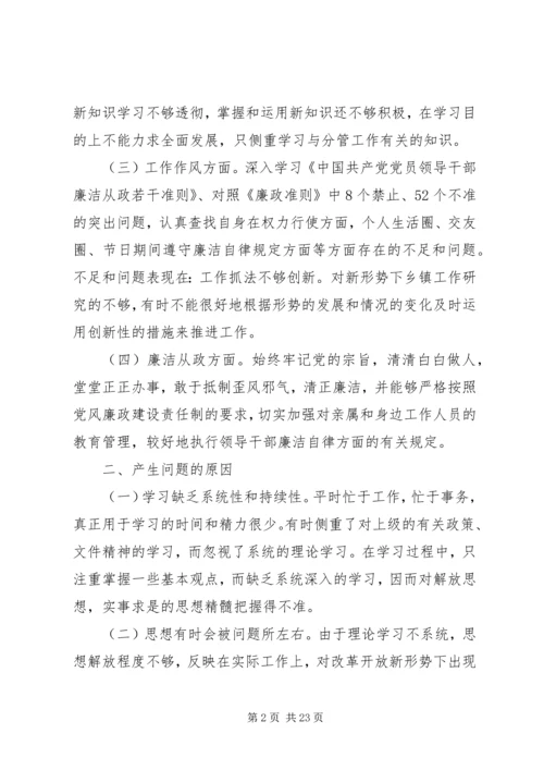 乡镇领导干部民主生活会讲话提纲.docx