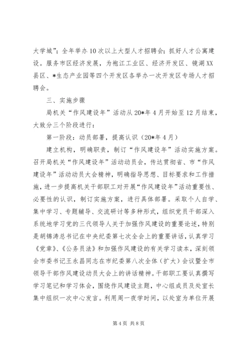 人事局作风建设年活动实施方案.docx