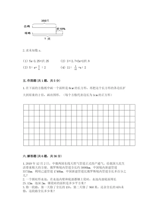 邢台市南宫市六年级下册数学期末测试卷一套.docx
