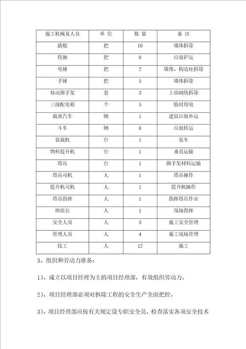 填充墙拆除施工方案培训资料