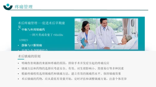 深青色简约实拍风围手术期患者疼痛管理护理培训PPT模板