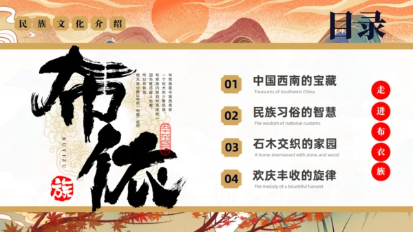 走进布依族文化通用PPT模板