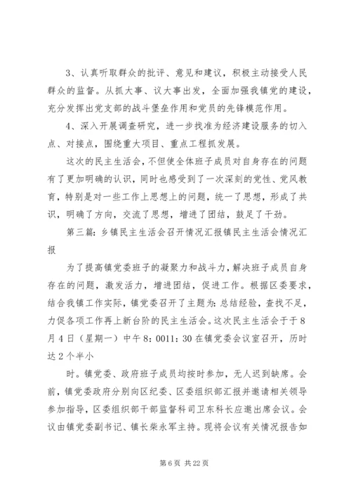 乡镇民主生活会汇报材料.docx