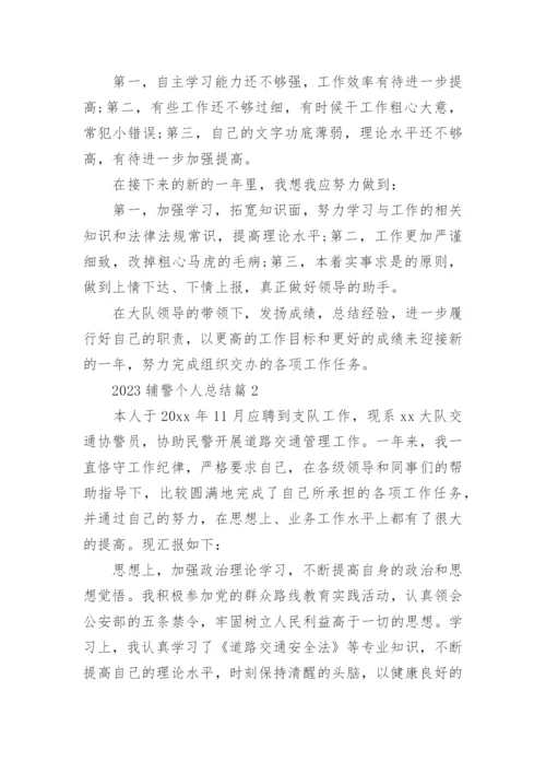 2023辅警个人总结6篇.docx