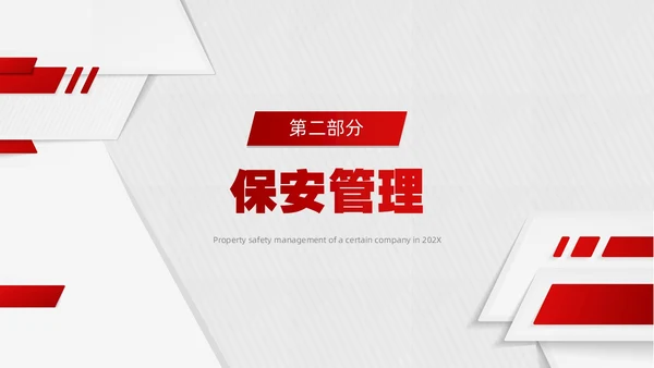 红色微粒体风物业安全管理PPT模版