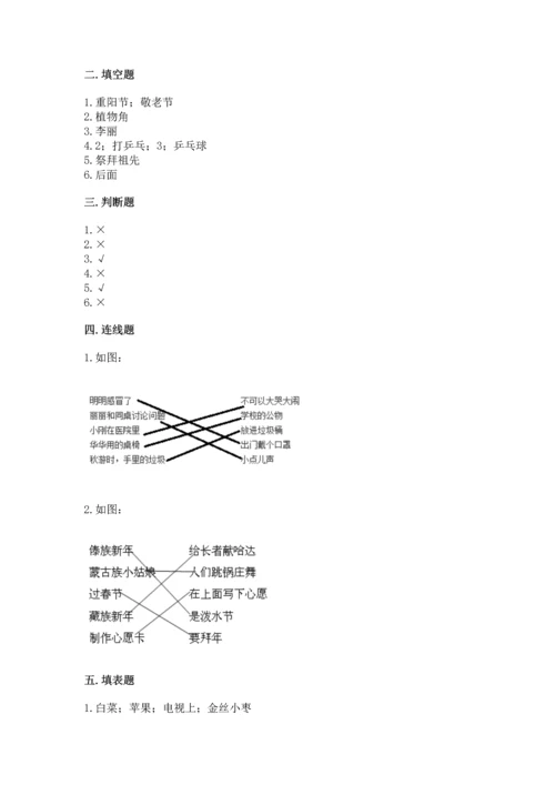新部编版小学二年级上册道德与法治期末测试卷（有一套）word版.docx