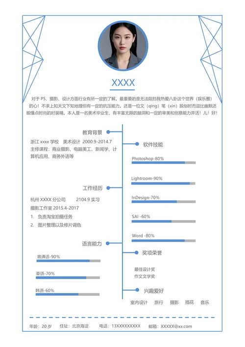 电商美工简历范文