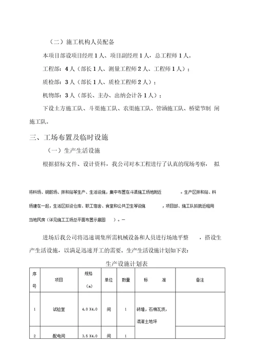 某土地整理工程施工组织设计方案