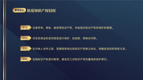 深蓝色简约商务426知识产权企业知识产权培训讲座PPT世界知识产权日