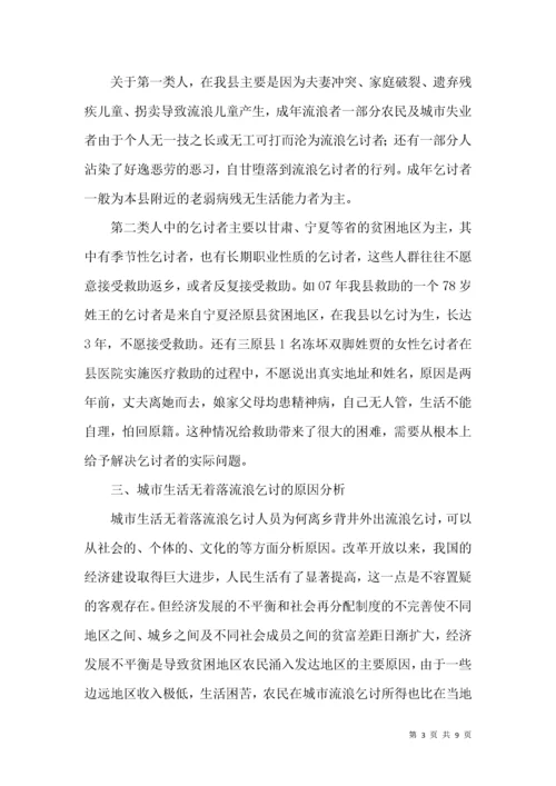 流浪乞讨人员救助与管理调研报告.docx