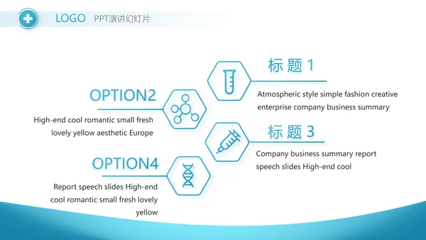 蓝色医疗医药公司工作总结PPT
