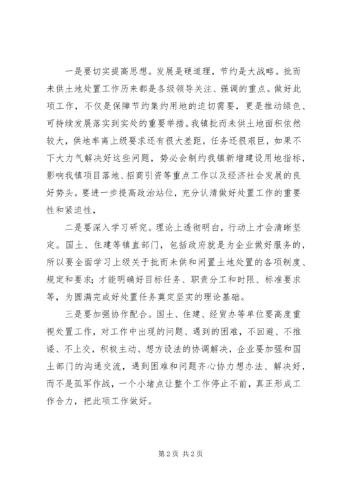 关于闲置土地处置的会议议程及领导发言.docx