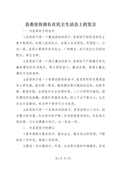 县委宣传部长在民主生活会上的发言 (5).docx