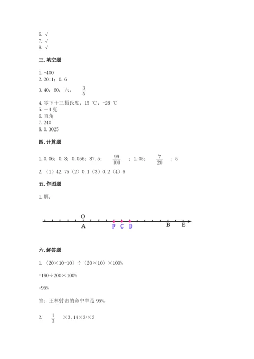 冀教版六年级下册数学 期末检测卷及参考答案【满分必刷】.docx