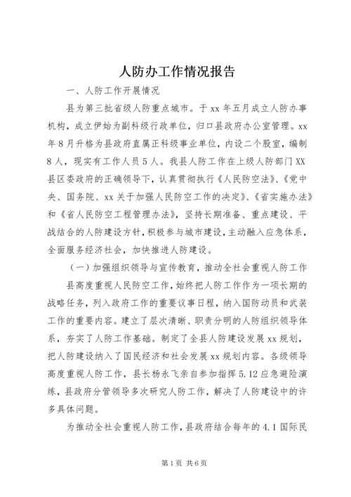 人防办工作情况报告.docx