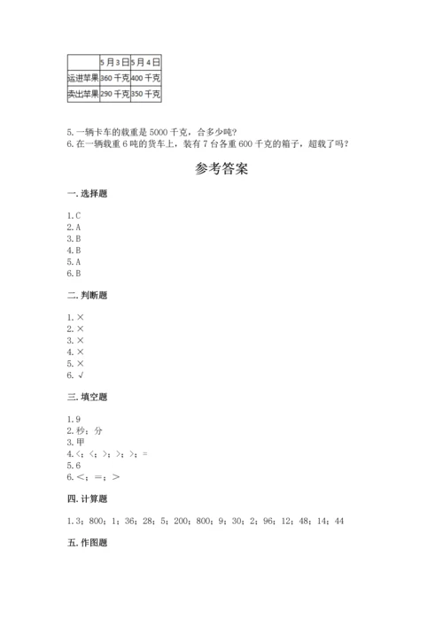 人教版三年级上册数学期中测试卷（黄金题型）.docx