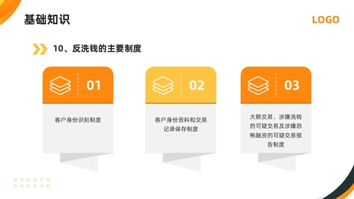 橙黄简约打击洗钱犯罪维护金融秩序反洗钱培训PPT模板宣传P金融培训
