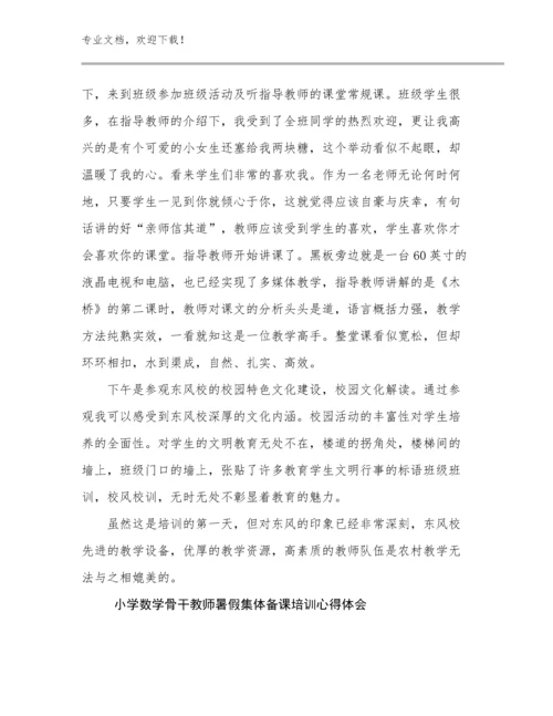 小学数学骨干教师暑假集体备课培训心得体会优选范文10篇文档汇编.docx