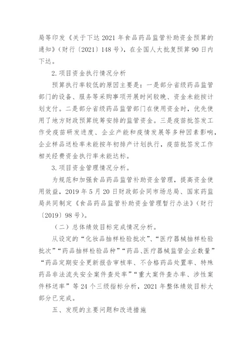 药品监管资金绩效自评报告.docx