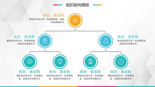 简约彩色企业组织架构图合集通用PPT模板
