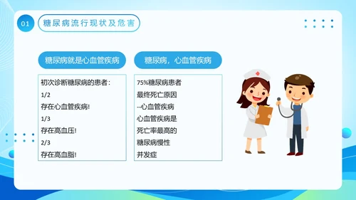 蓝色医疗风全院血糖管理基础知识PPT模板低血糖