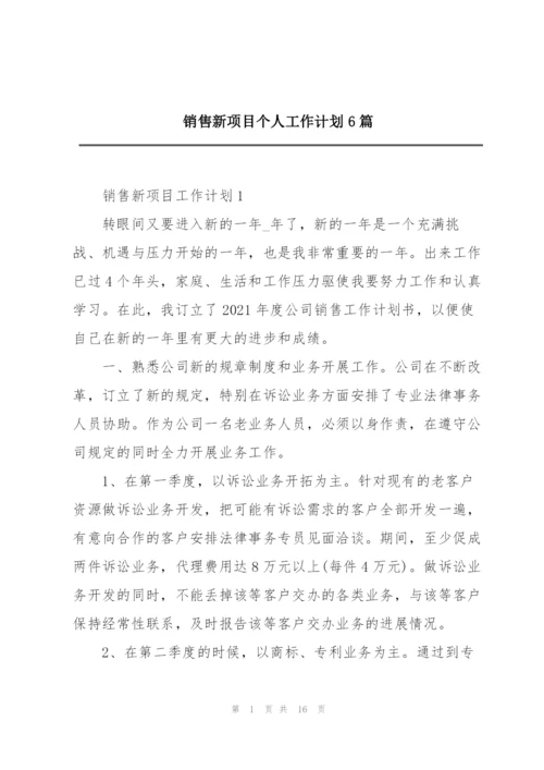 销售新项目个人工作计划6篇.docx