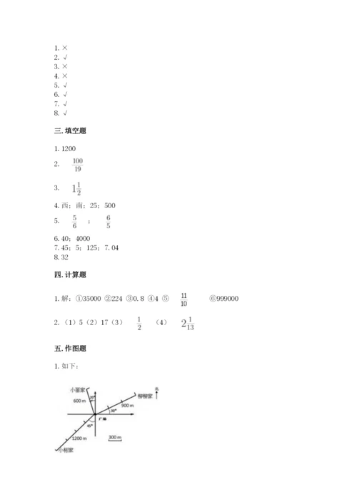 人教版六年级上册数学期中考试试卷附完整答案（名校卷）.docx