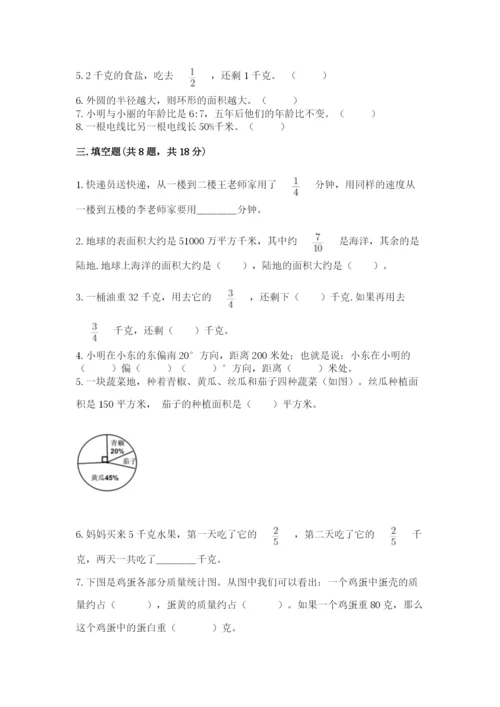 人教版六年级上册数学期末测试卷及答案【典优】.docx
