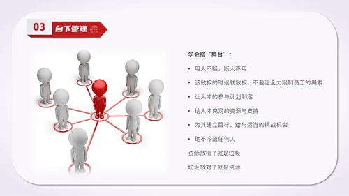 简约风红色五维管理教学培训科普PPT领导力