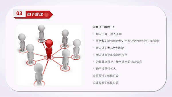 简约风红色五维管理教学培训科普PPT领导力
