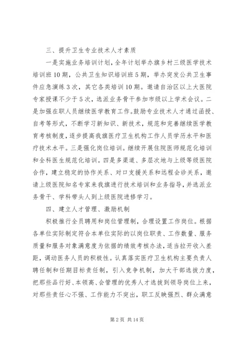 有关卫生局年度人才工作计划.docx