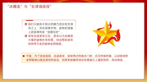 抗美援朝冰雕连的故事，红色党政风通用PPT模板