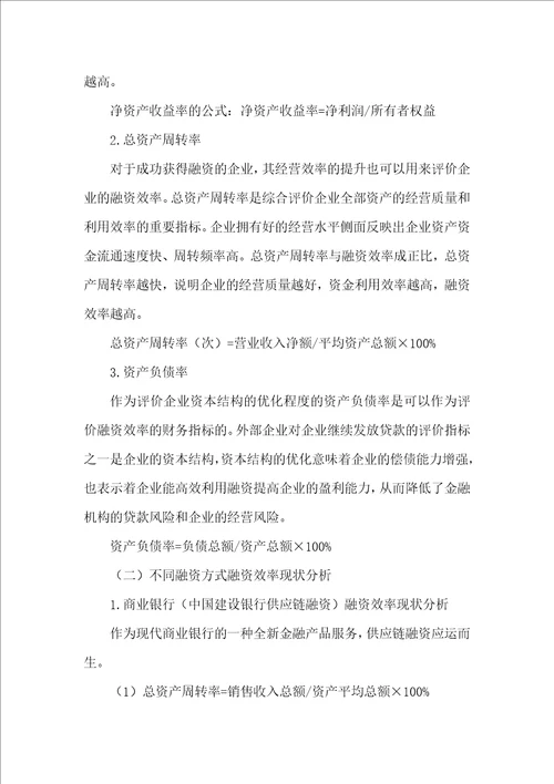 电子商务企业融资方式及融资效率现状调研