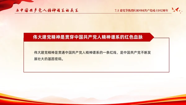 红色水彩简约71建党节高扬共产党人的精神旗帜建党102周年