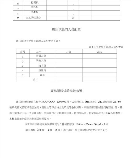 土方回填碾压试验施工方案