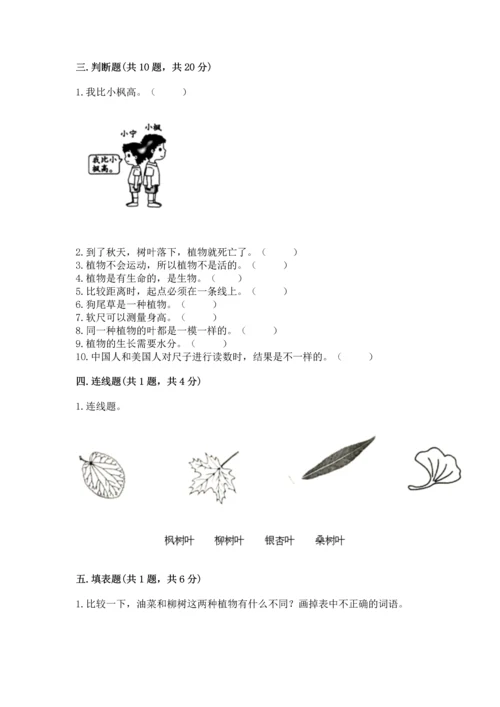 教科版一年级上册科学期末测试卷含完整答案【夺冠系列】.docx