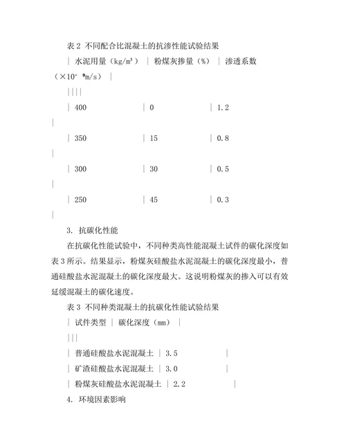 高性能混凝土的耐久性研究