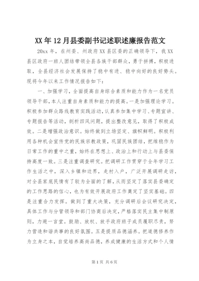 某年12月县委副书记述职述廉报告范文.docx