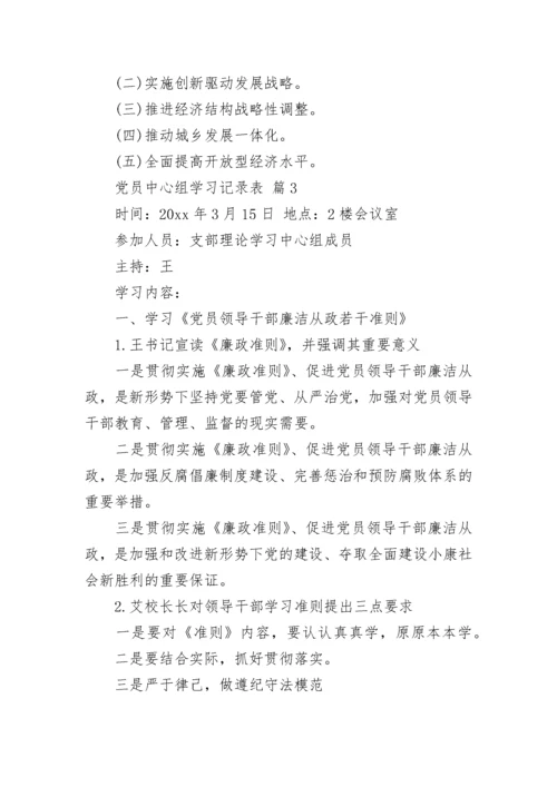 党员中心组学习记录表.docx