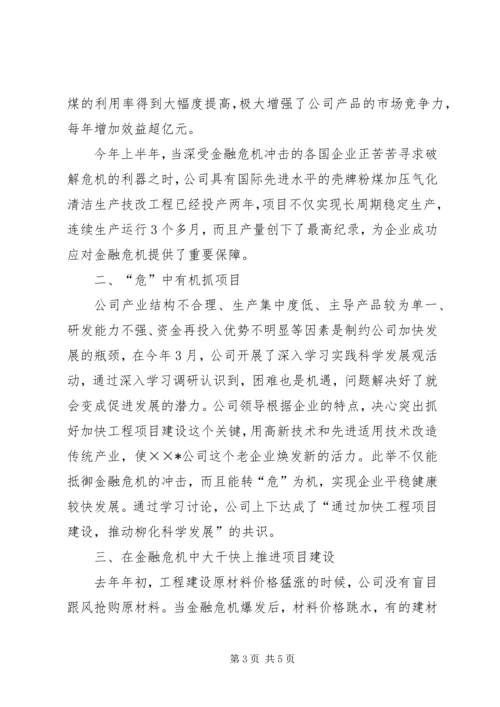 企业克服金融危机蓬勃发展事迹材料.docx