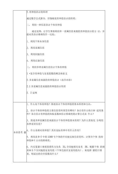 家禽育种学教案