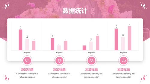 粉色优雅婚礼策划公司宣传动态PPT模板