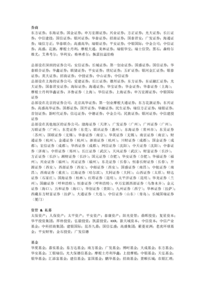 金融行业公司及职位整理大全.docx