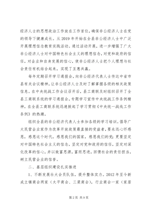 县工商联会员代表大会工作报告和主持词 (2).docx