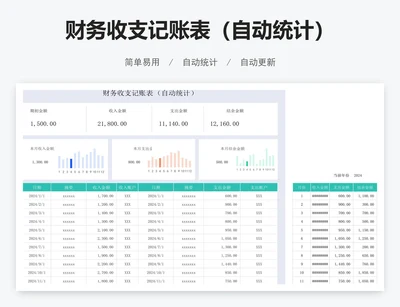 财务收支记账表（自动统计）