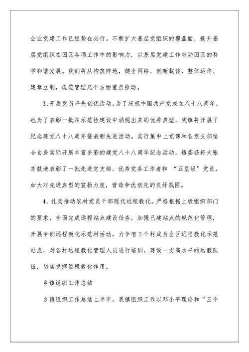 2022乡镇组织工作总结 镇组织工作总结 3