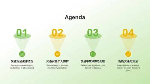 绿色3D风出行安全PPT模板
