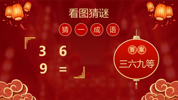 元宵猜灯迷活动红灯笼灯会PPT模板