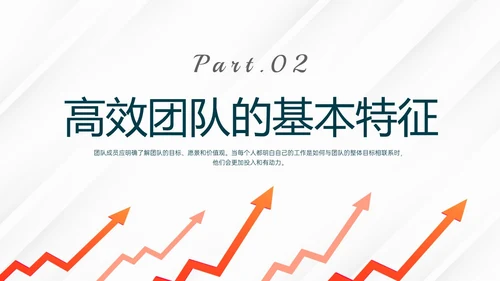 橙色简约向上箭头提高员工工作效率管理层ppt